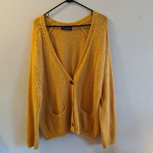 Yellow Mohair Oversized Cardigan